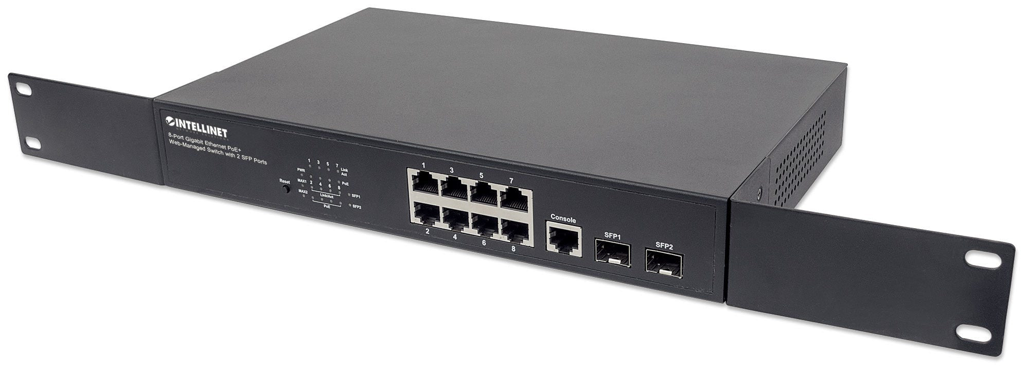 Intellinet 561167 commutateur réseau Géré Gigabit Ethernet (10/100/1000) Connexion Ethernet, supportant l'alimentation via ce port (PoE) Noir
