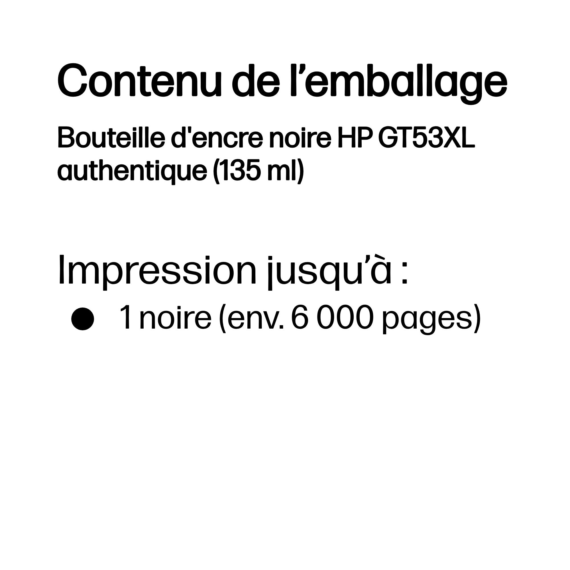 HP GT53 135ml Black Original Ink Bottle