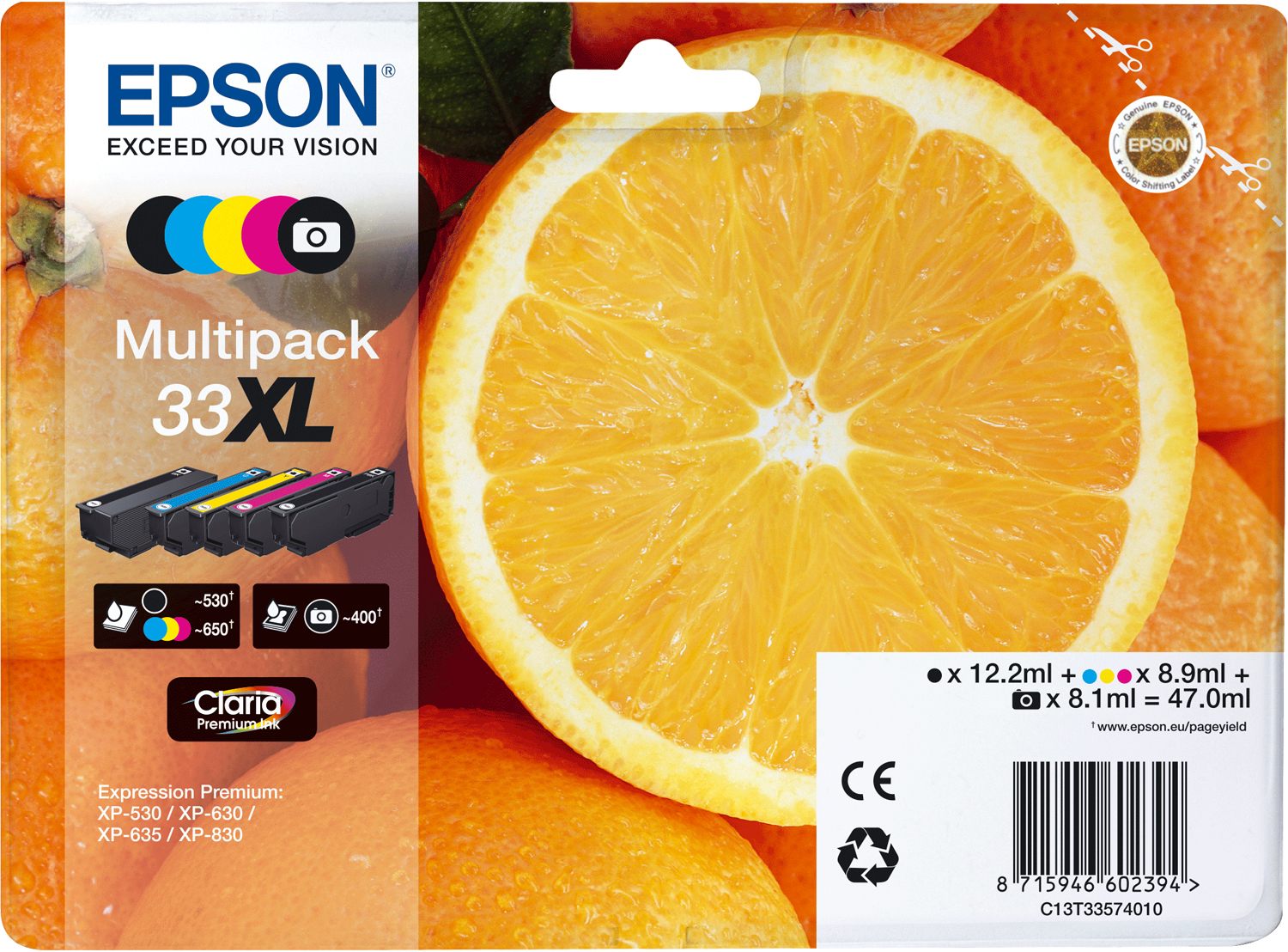 EPSON 4LB 33XL Multipack non-tagged - Claria Premium Ink Orange