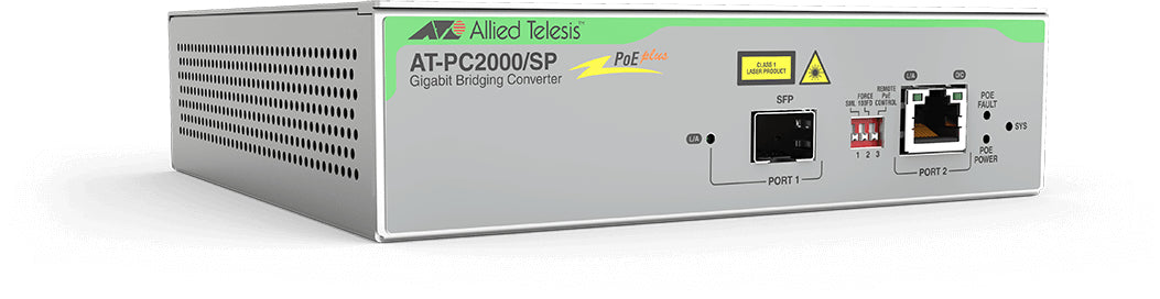 Convert.Media/Switch, 1x1000Ba seX/SFP vers 1x1000baseTX POE