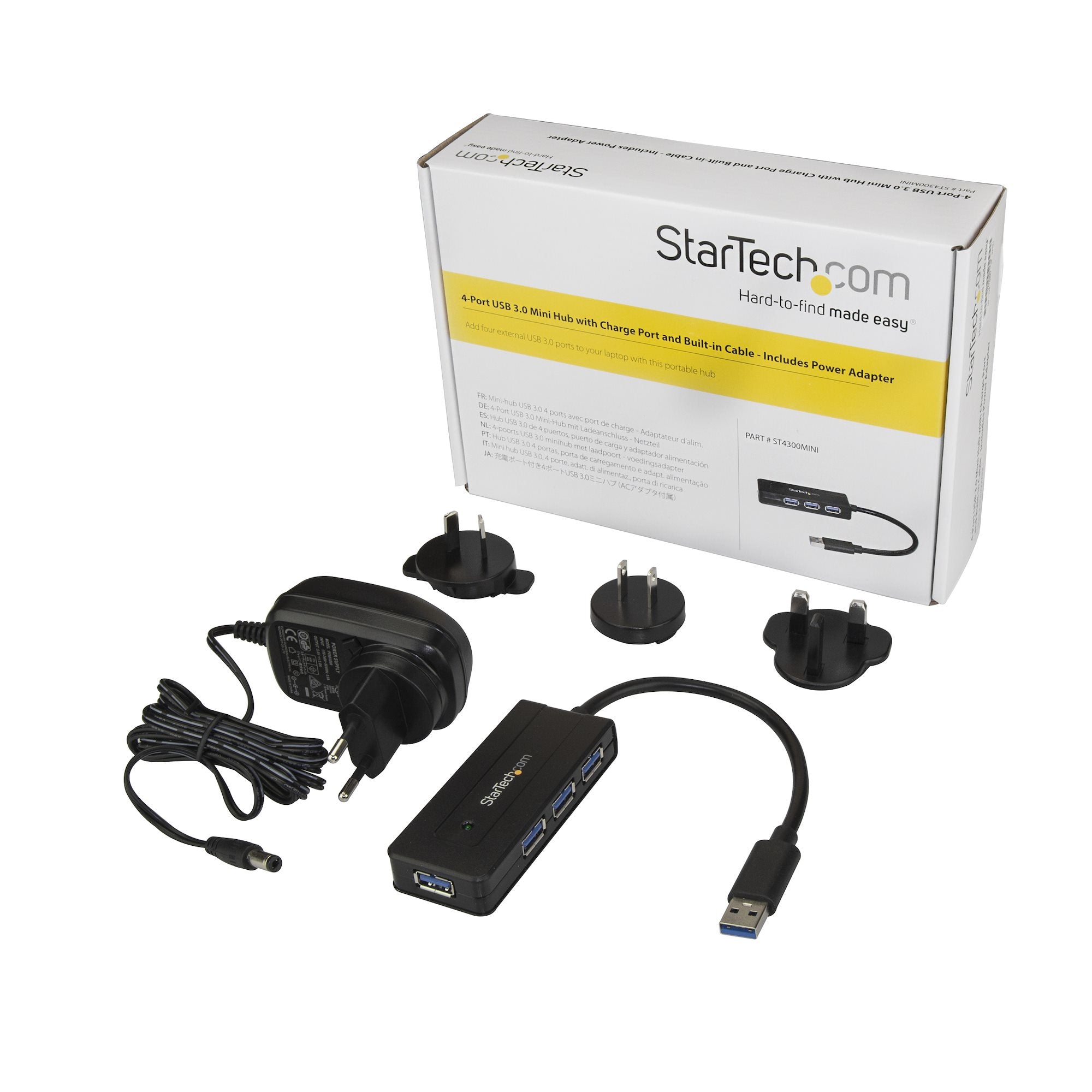 StarTech.com 4 Port USB 3.0 Hub with Cha