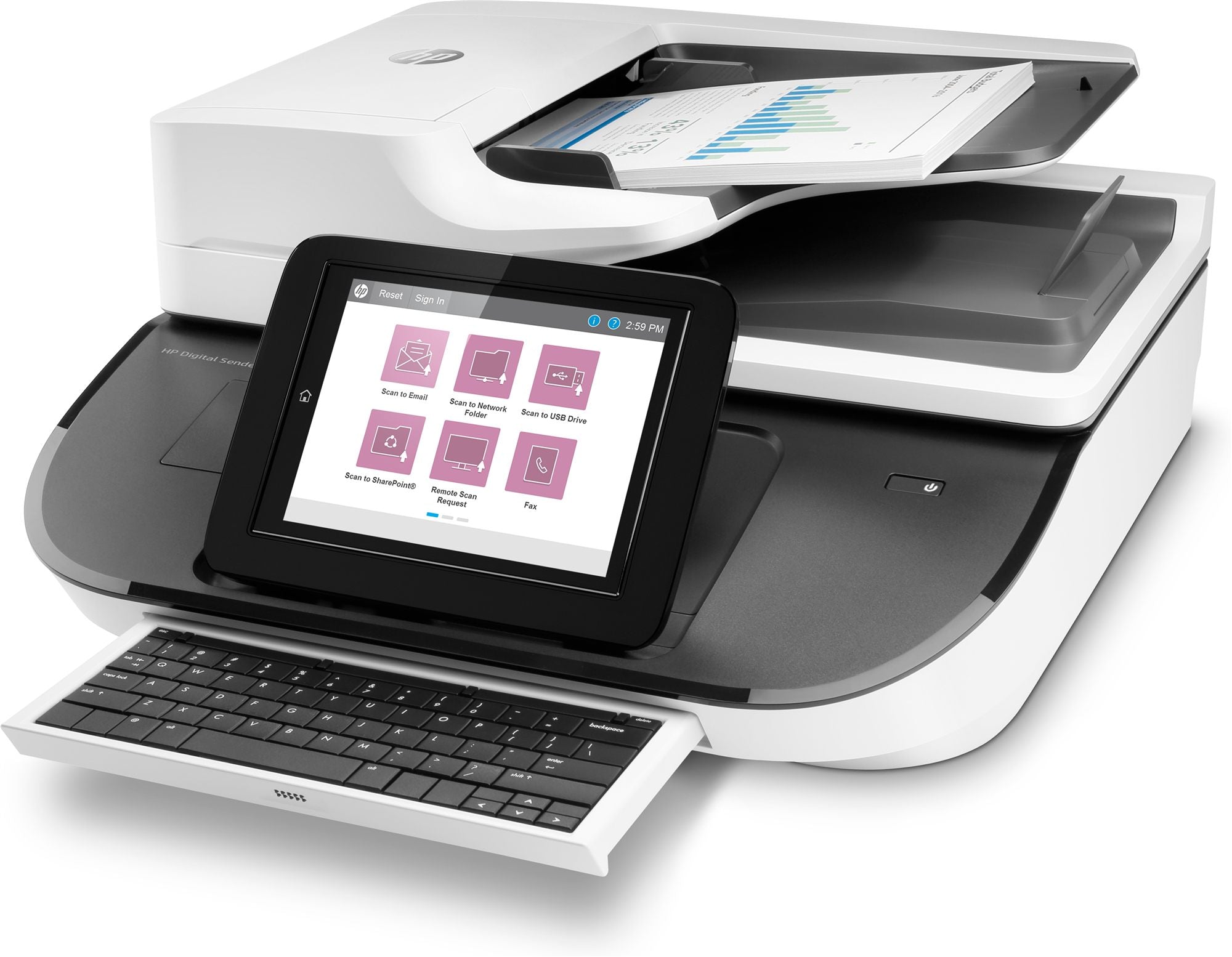 HP Digital Sender Flow 8500fn2 Document scanner CIS Duplex 216x864mm 600dpix600dpi 92ppm ADF 150sheets 10000scans USB LAN
