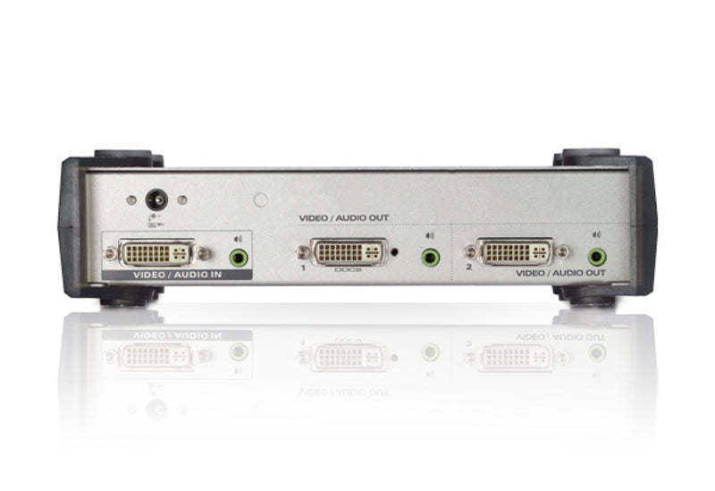 Séparateur DVI/audio 2 ports - DVI - 2x DVI-I - 1920 x 1200 pixels - Noir - Argent - Métal - Full HD