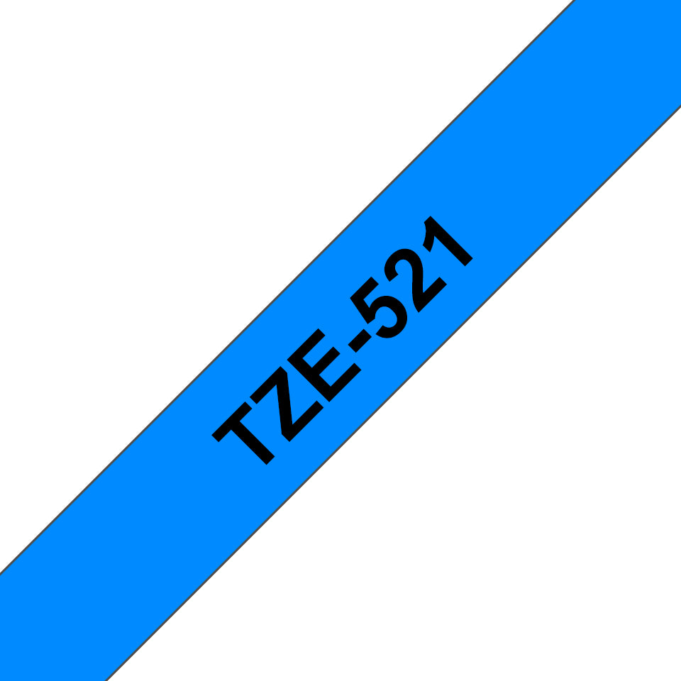 BROTHER P-TOUCH TZE-521 noir sur bleu 9mm