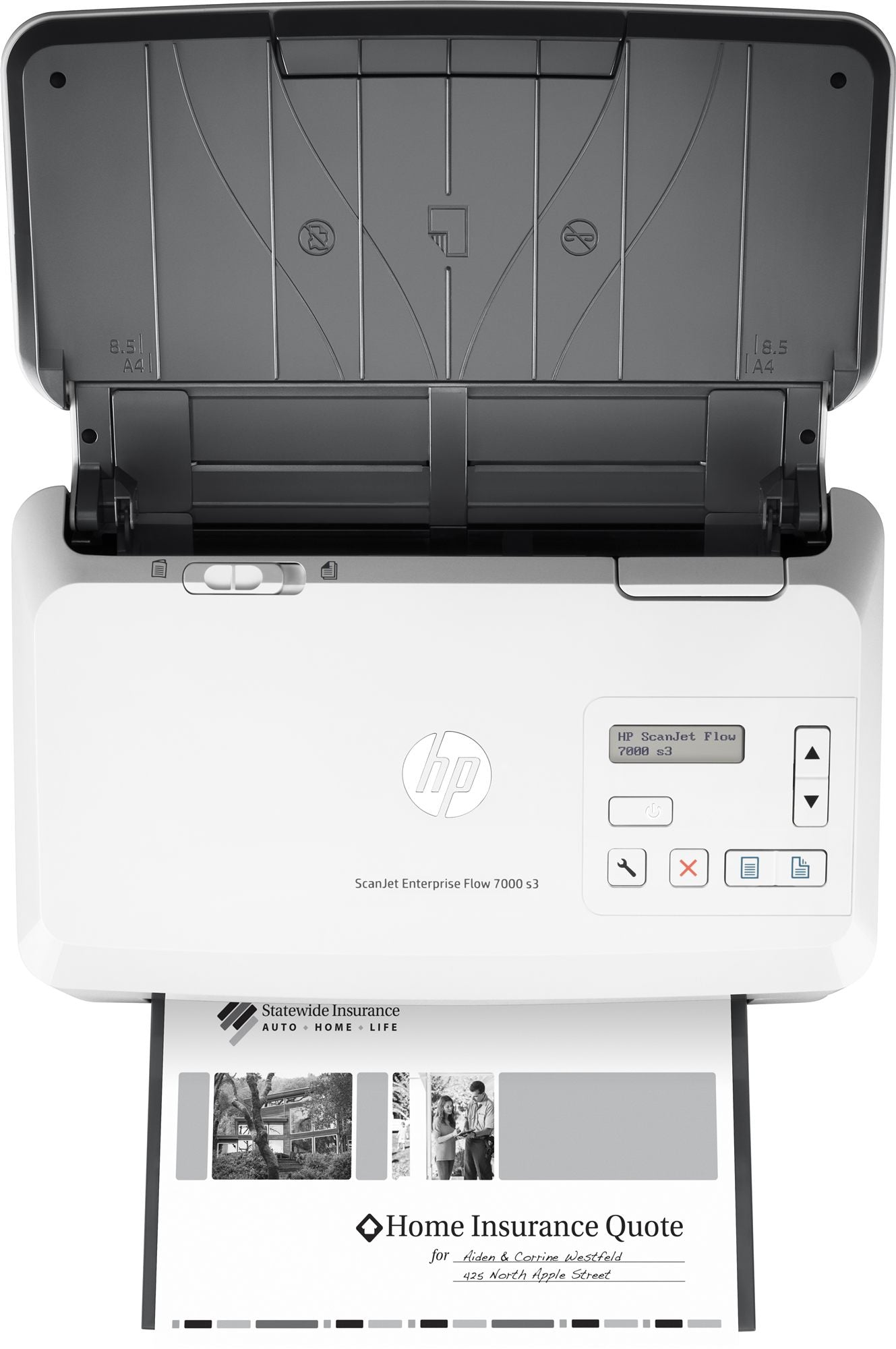 HP ScanJet Enterprise Flow 7000 s3 Sheet-feed Document scanner Duplex 216x3100mm 600dpix600dpi 75ppm ADF 80sheets 7500scans USB