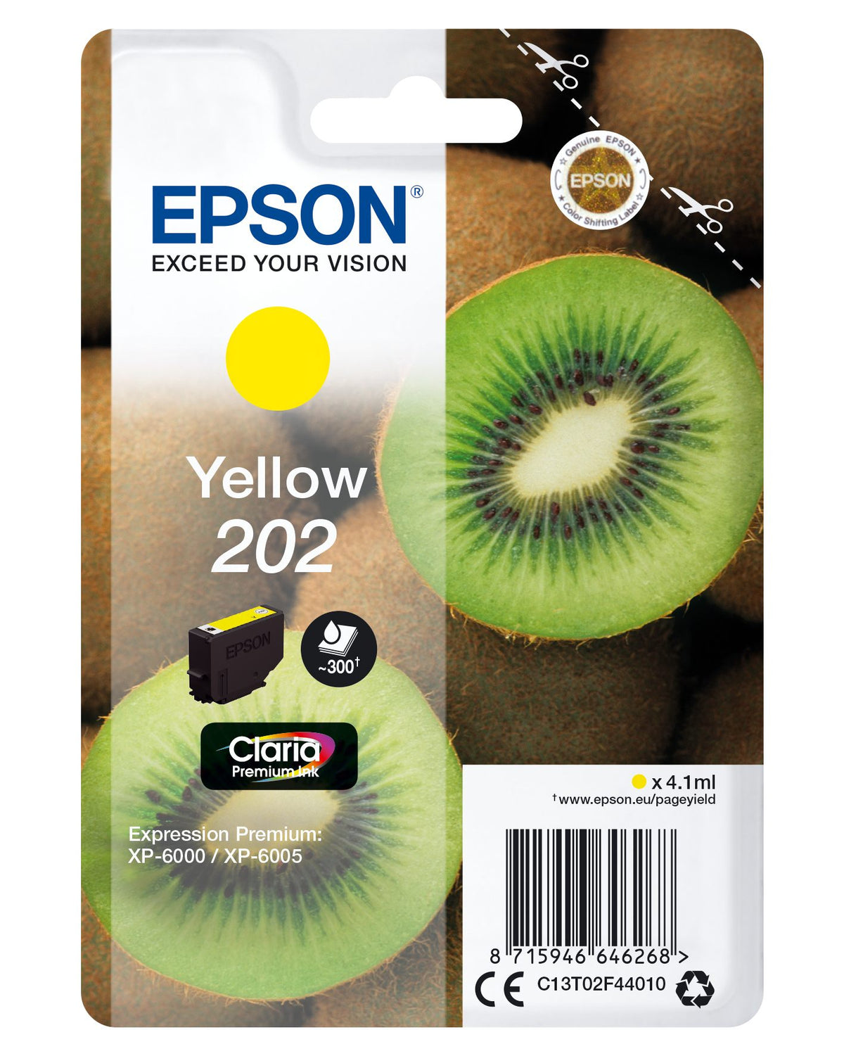 EPSON 4LB Singlepack Yellow 202 Kiwi Clara Premium Ink