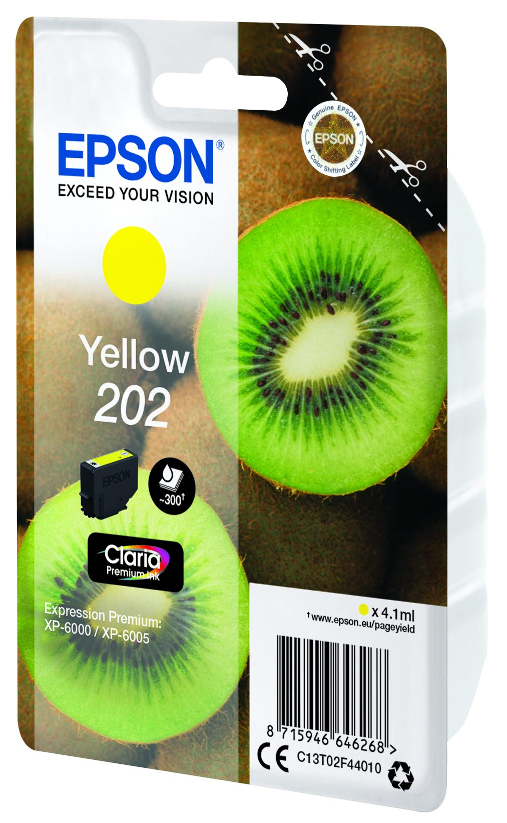 EPSON 4LB Singlepack Yellow 202 Kiwi Clara Premium Ink