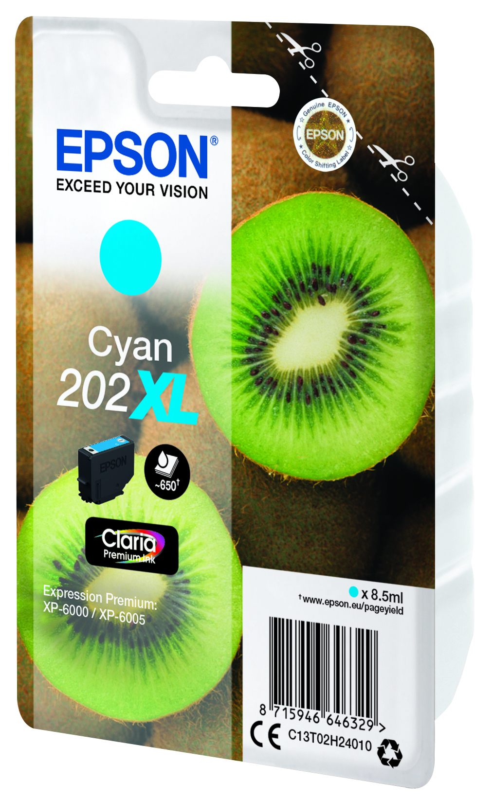 EPSON 1LB Singlepack Cyan 202XL Kiwi Clara Premium Ink