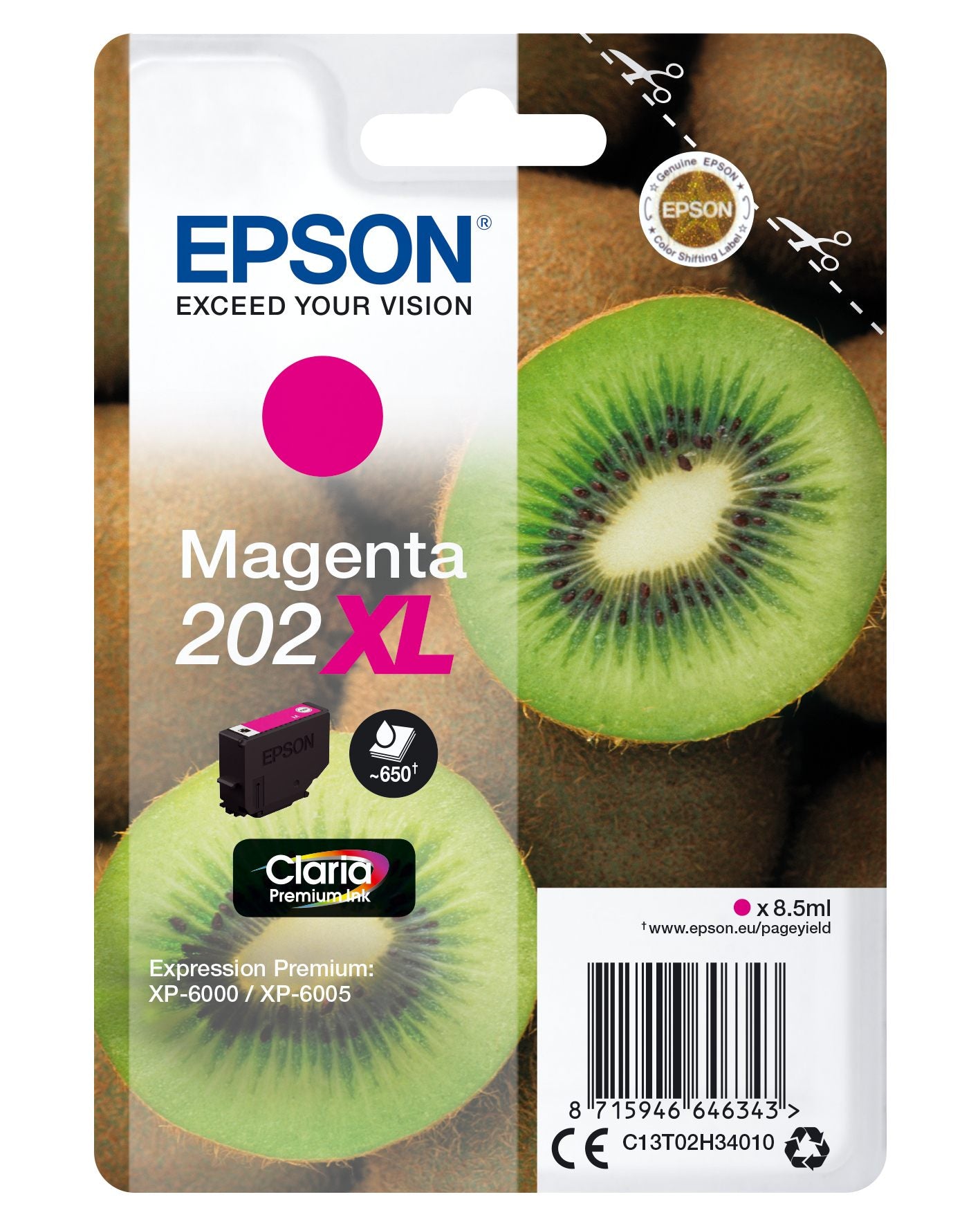 EPSON 4LB Singlepack Magenta 202XL Kiwi Clara Premium Ink