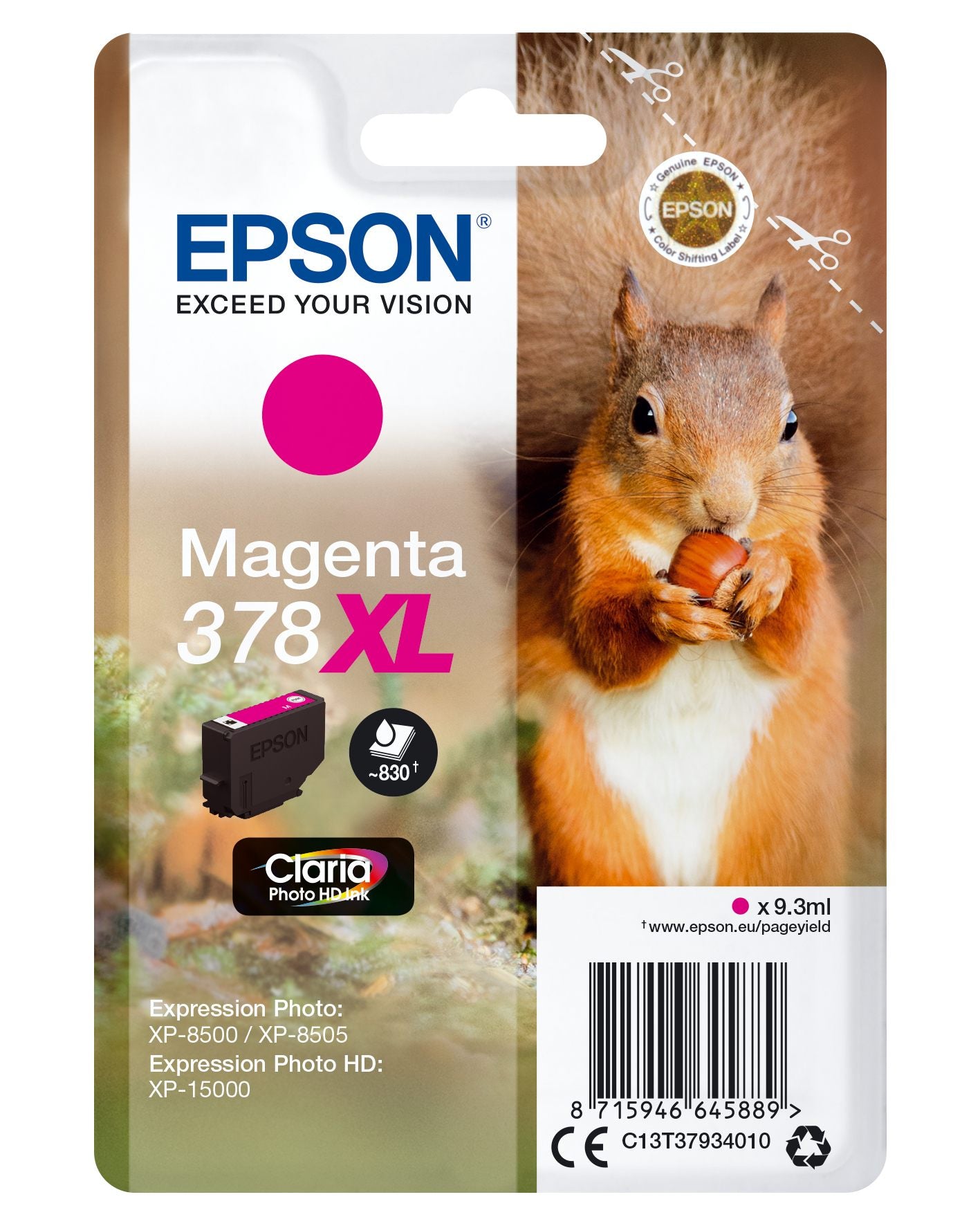 EPSON 4LB 378XL Magenta Ink Cartridge With Security w/s