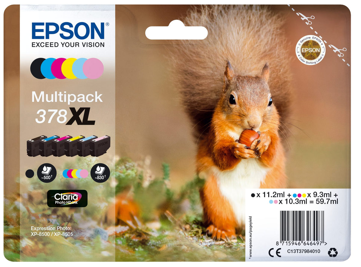 EPSON 1LB Multipack 6-farbig 378XL Squirrel Clara Phto HD Ink