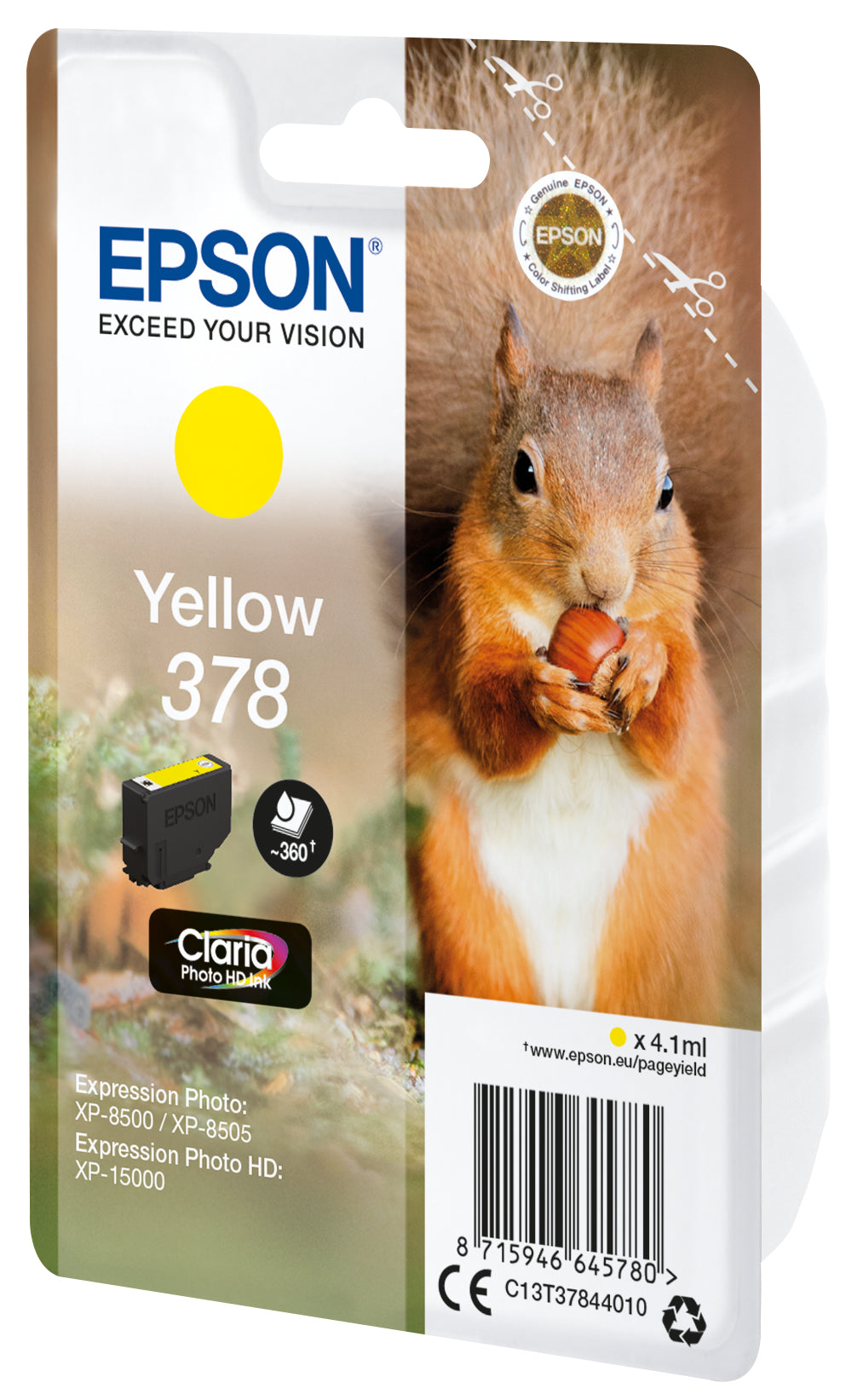 EPSON 4LB 378 Yellow Ink Cartridge with sec 8x w/s