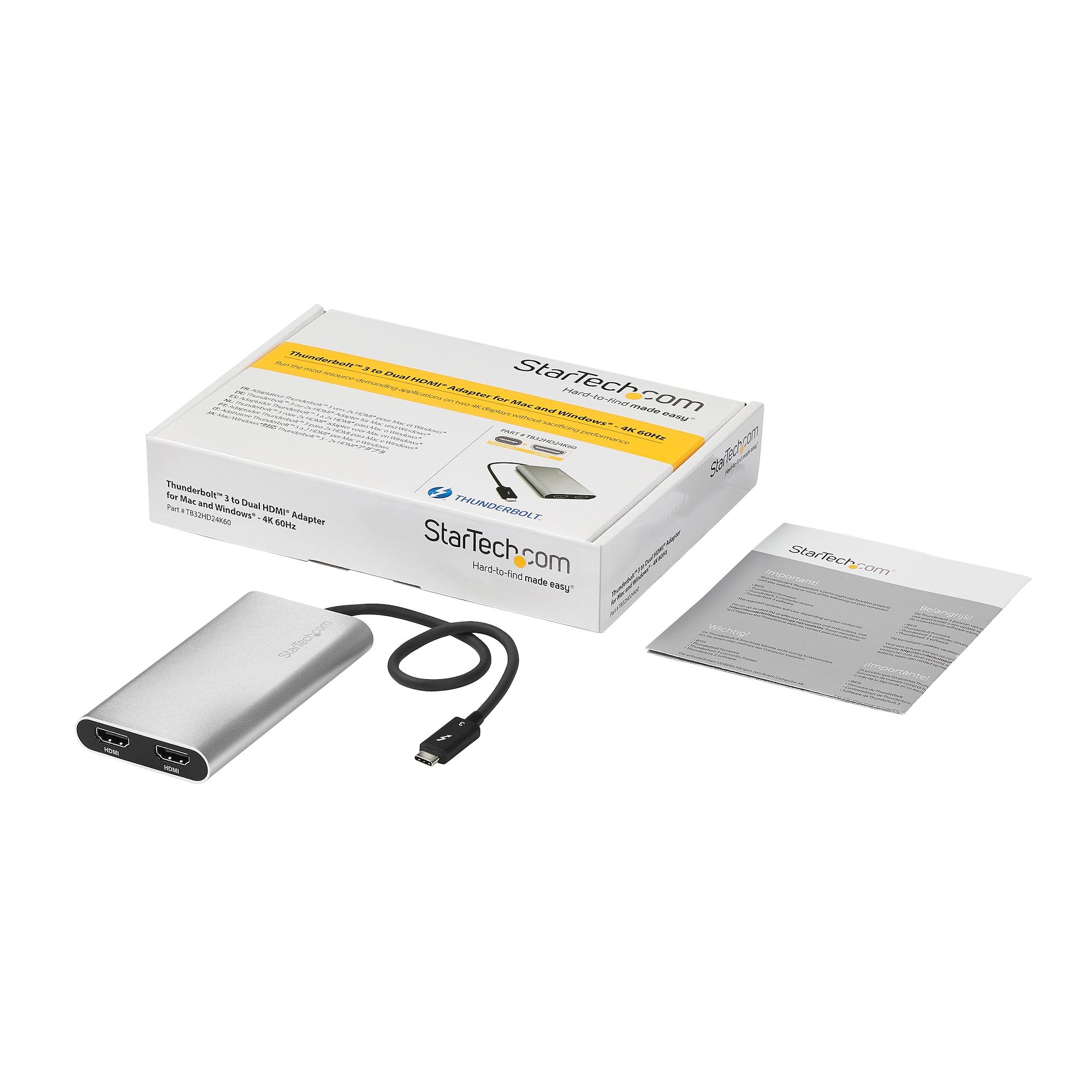 Thunderbolt 3 to Dual HDMI - 4K 60Hz