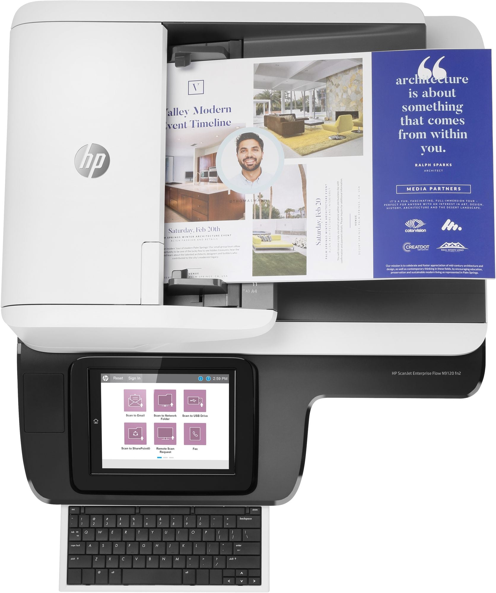 HP ScanJet Enterprise Flow N9120 fn2 Document scanner CIS Duplex 297x864mm 600dpix600dpi 120ppm ADF 200sheets 20000scans USB LAN