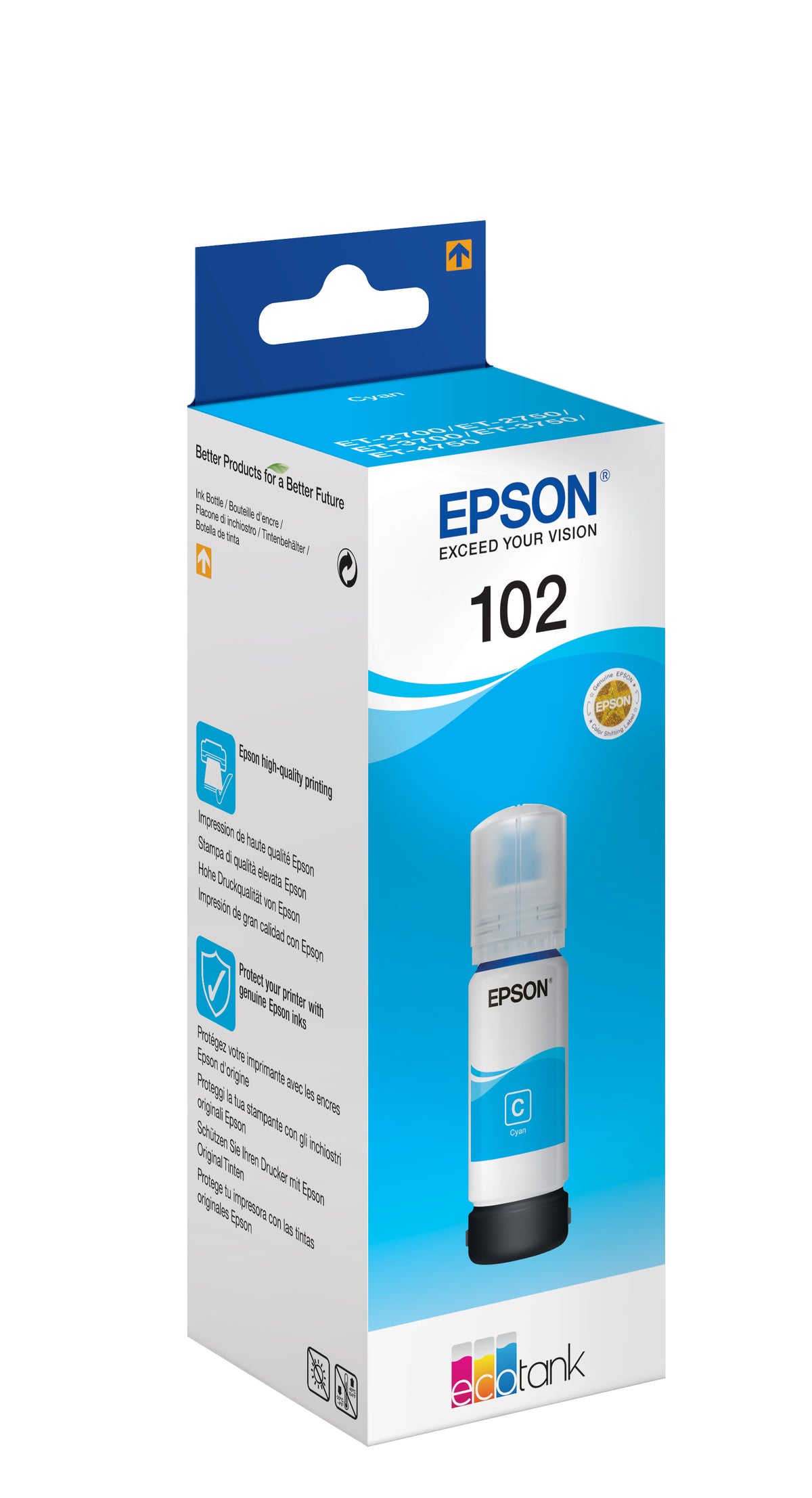 EPSON 1LB 102 EcoTank Cyan ink bottle