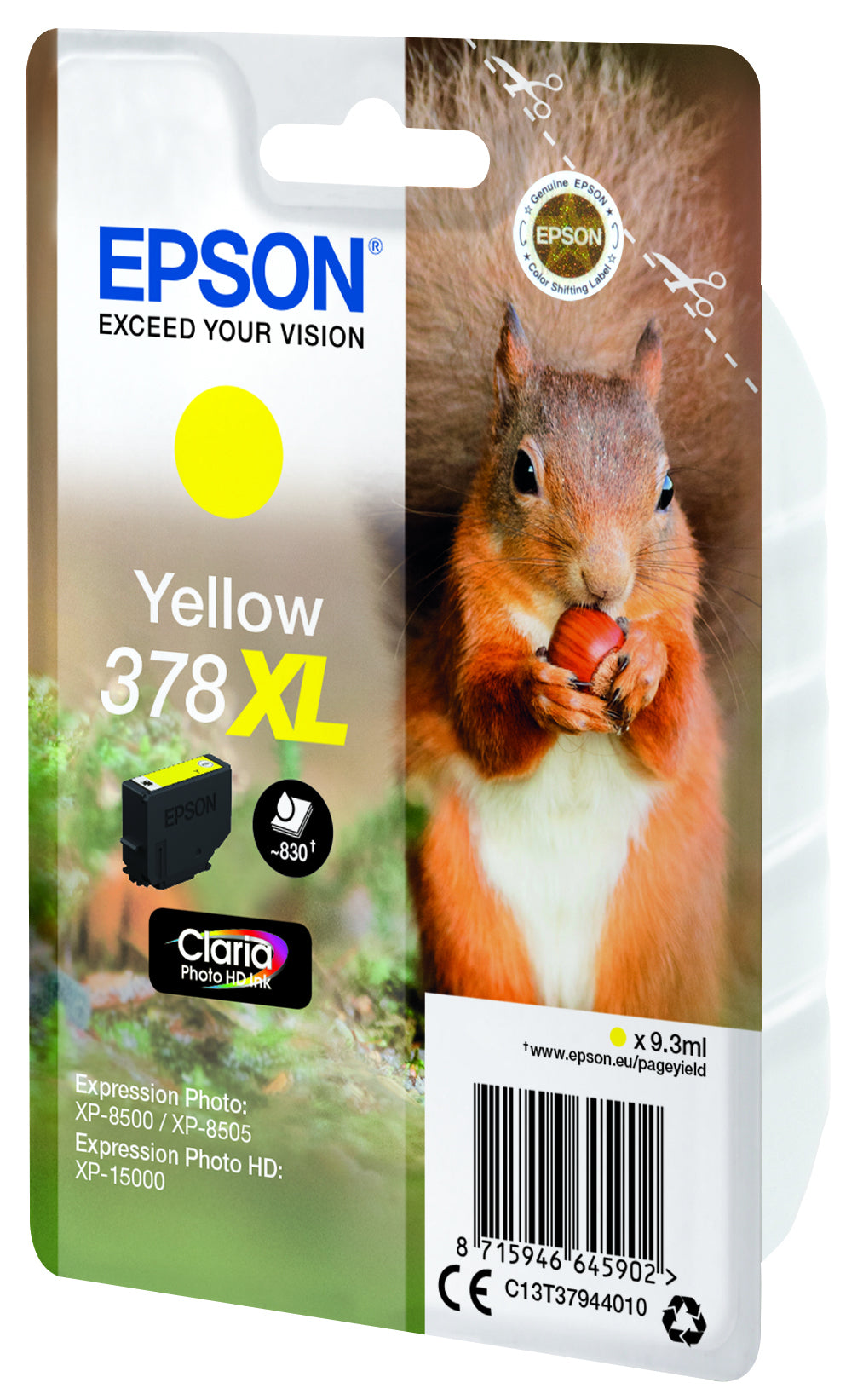 EPSON 4LB 378XL Yellow Ink Cartridge With Security w/s