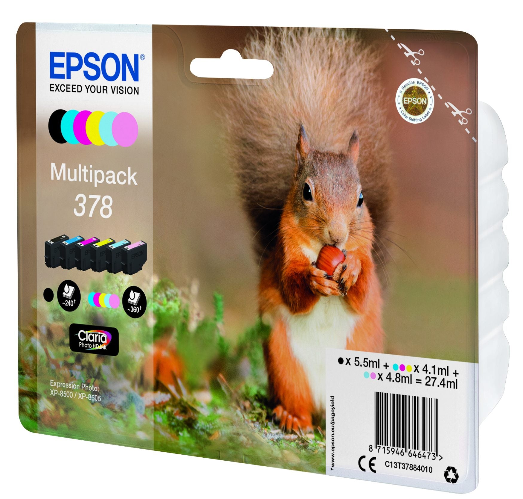EPSON 1LB 378 Mpack Ink Cartridge BK C M Y LC LM BLISTER w/s