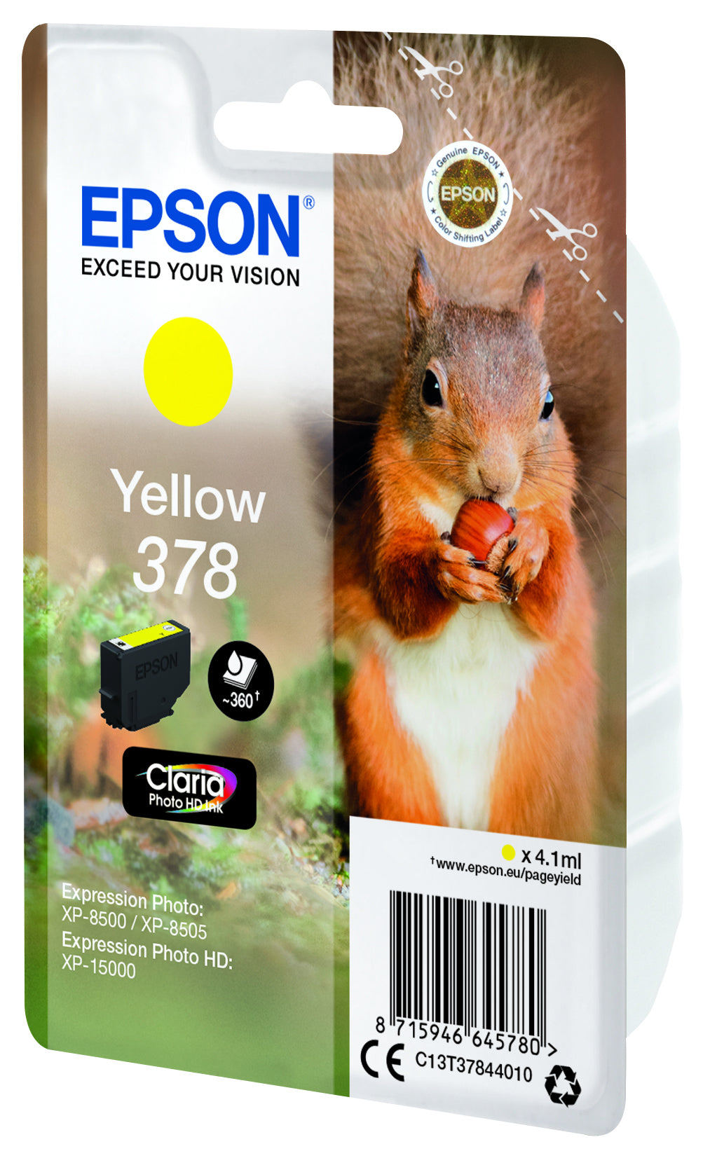 EPSON 4LB 378 Yellow Ink Cartridge with sec 8x w/s