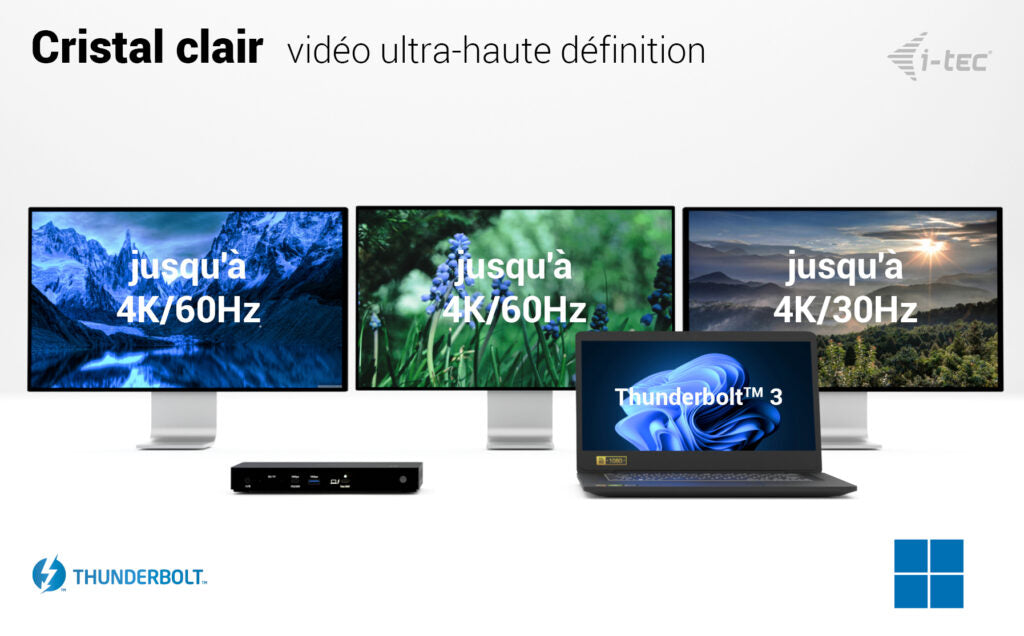 I-TEC Thunderbolt4 3xDisplay DS 2xHDMI 1xTB3 1x2.5GLAN 1xUSB-C Gen2 2xUSB-A Gen2 2xUSB-A Gen1 SD+TF Cardreader 1x Audio/Mic PD 96W