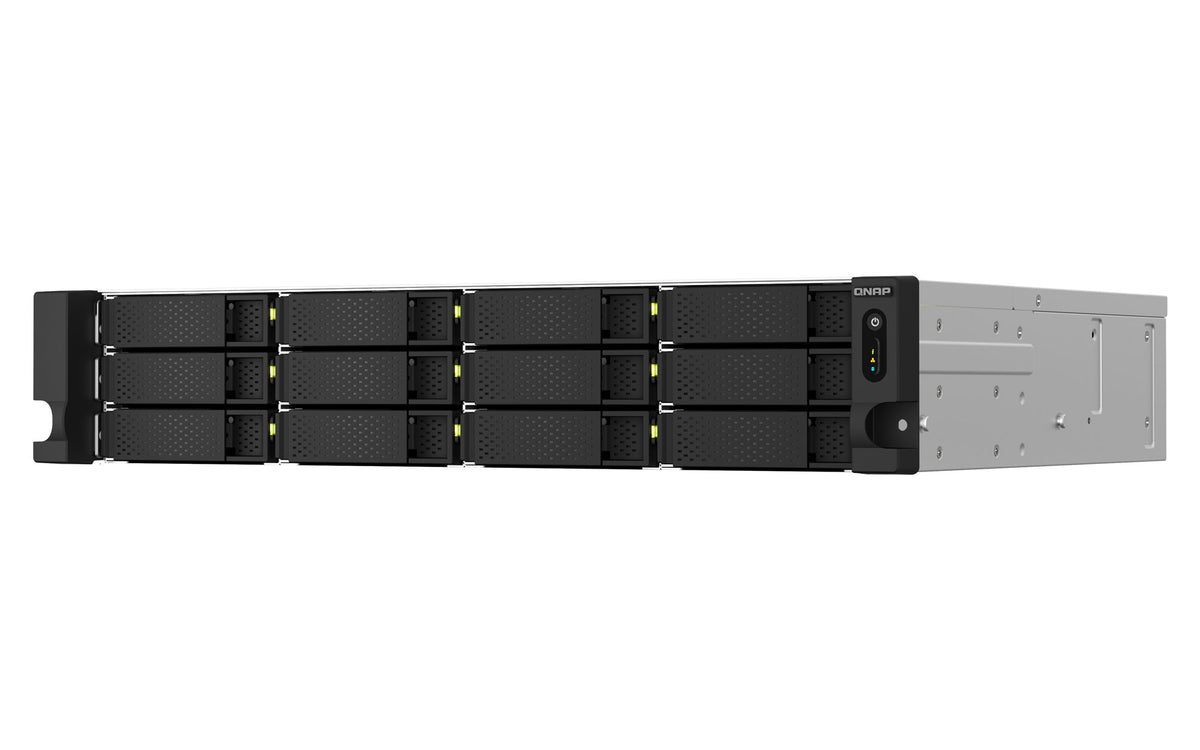 QNAP TS-1264U-RP-8G 2U 12-Bay rackmount NAS Intel Celeron N5095 quad-core 8Go onboard not expandable 12x3.5/2.5 SATA 2x300W r PS