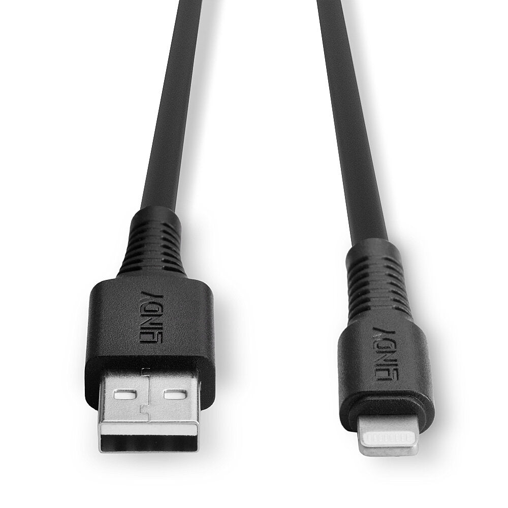 LINDY 0.5m USB to Lightning Cable black Charge and sync Cable for iPhone iPad & iPod