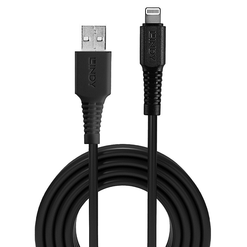 LINDY 0.5m USB to Lightning Cable black Charge and sync Cable for iPhone iPad & iPod