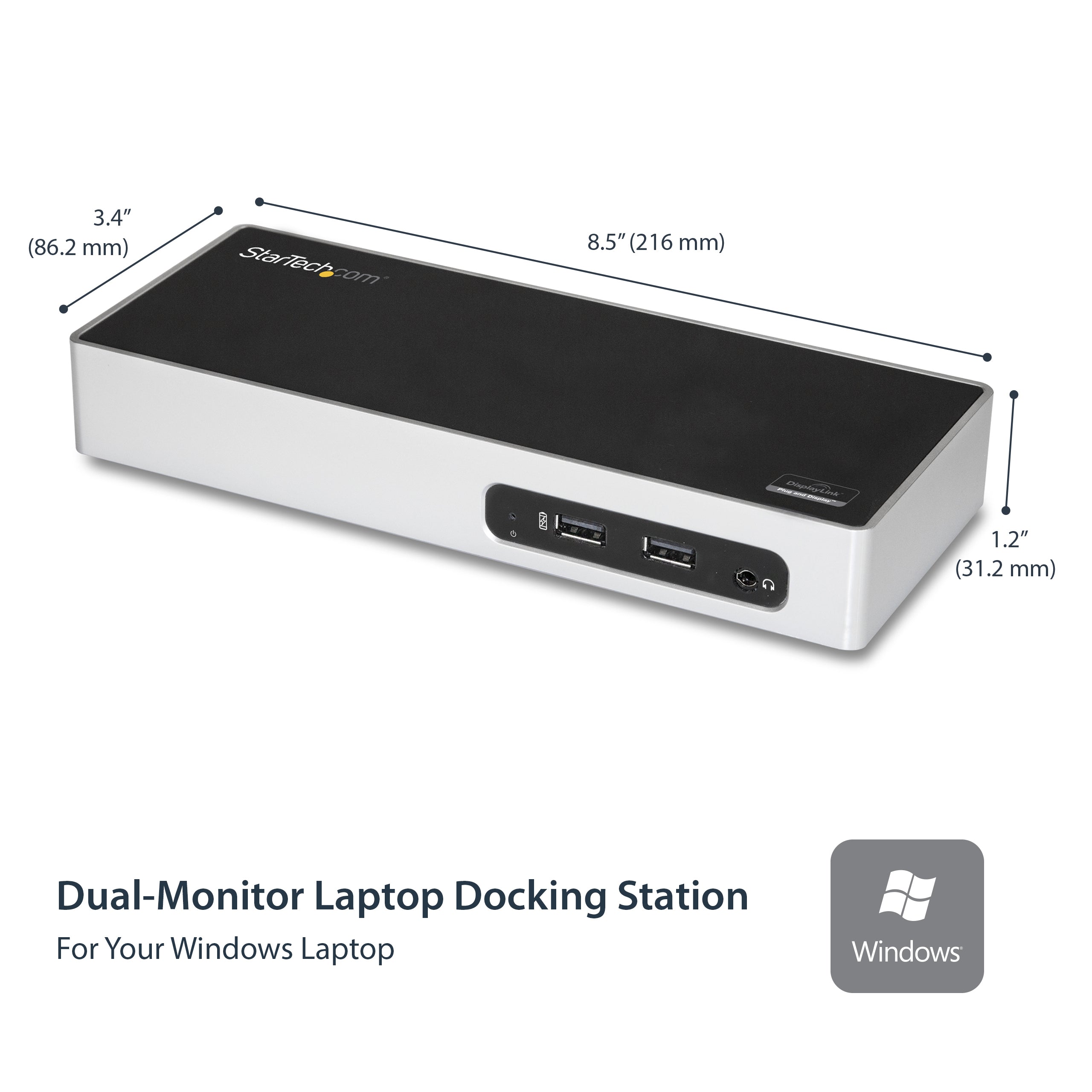 USB 3 Dual Monitor Dock HDMI DVI/VGA
