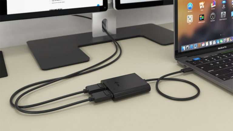 I-TEC USB C to Dual DisplayPort VideoAdapter 2xDisplayPort 4K Ultra HD compatible with Thunderbolt 3