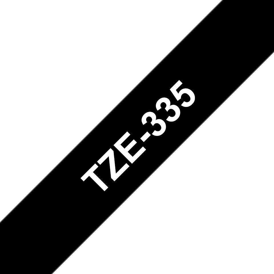 Tape/12mm white on black f P-Touch