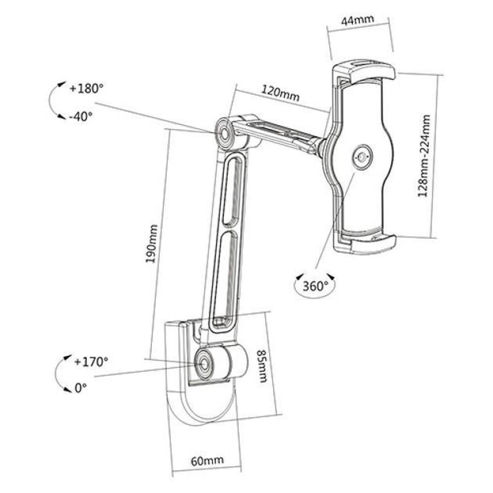 "Techly ICA-TBL 2802 Support mural réglable pour tablettes 4.7-12"""