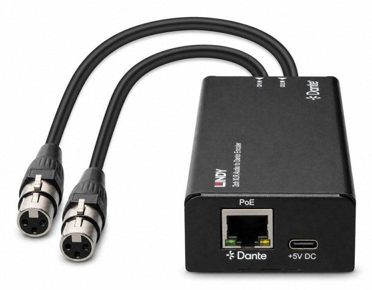 LINDY Encodeur audio 2 canaux XLR vers Dante