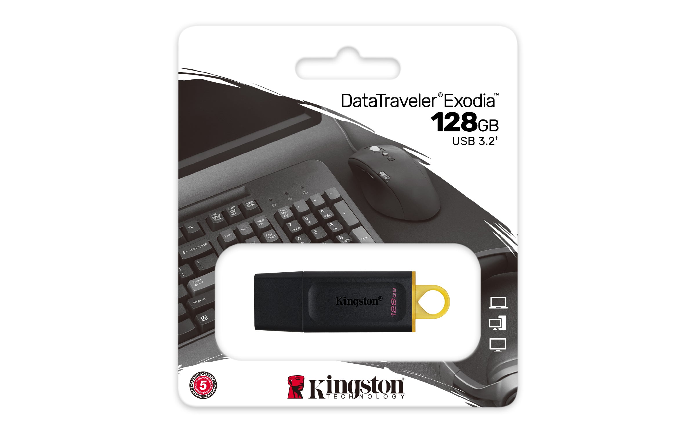 KINGSTON 128Go USB3.2 Gen1 DataTraveler Exodia Black + Yellow