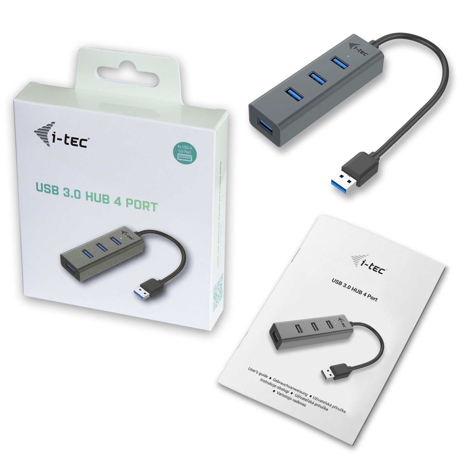 I-TEC USB 3.0 Metal HUB 4 port without power adapter ideal for Notebook Ultrabook Tablet PC supports Win und Mac OS
