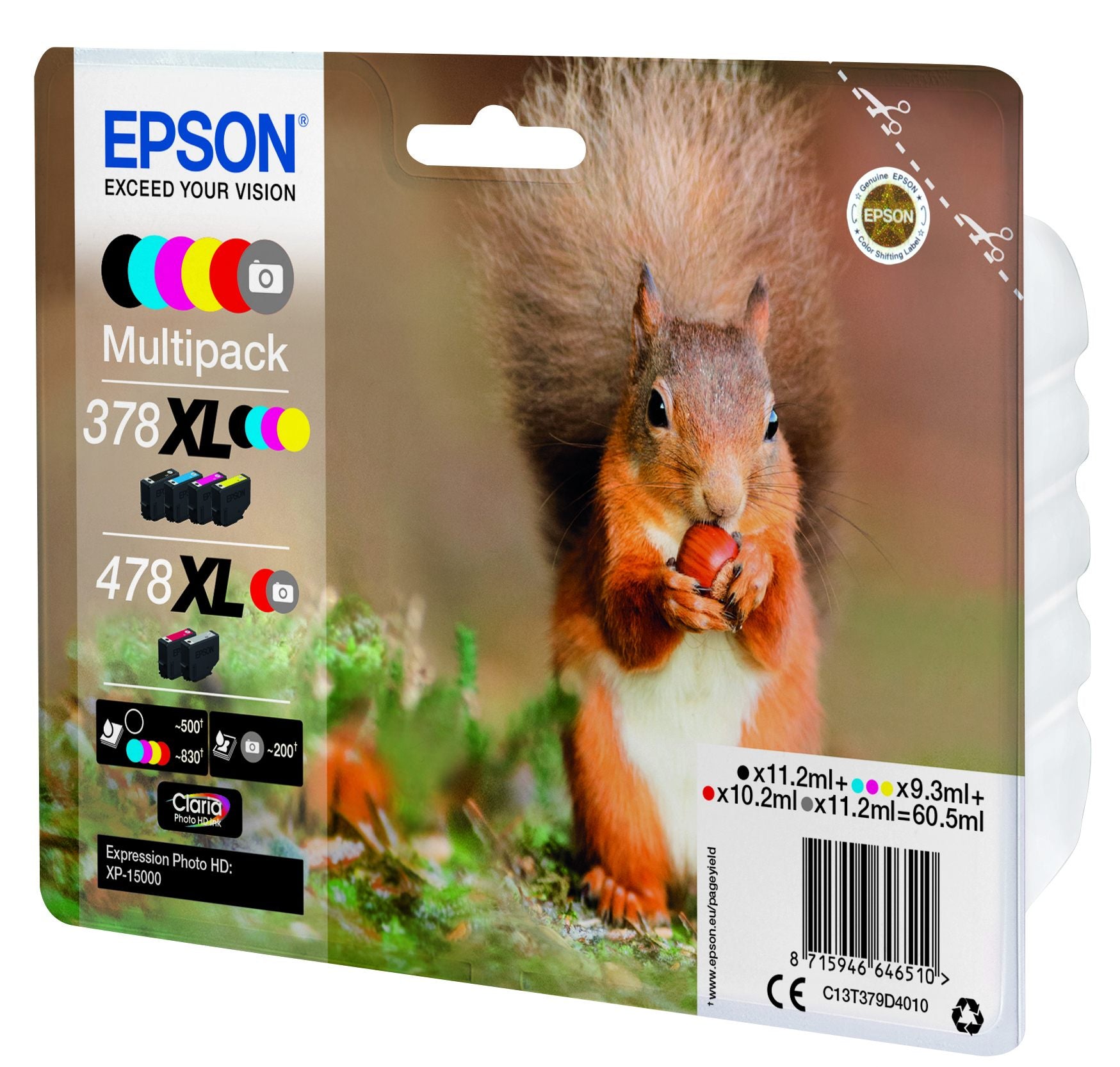 EPSON 1LB Multipack 6 colours 378XL/478XL Squirrel incl. R/G Clara Phto HD Ink
