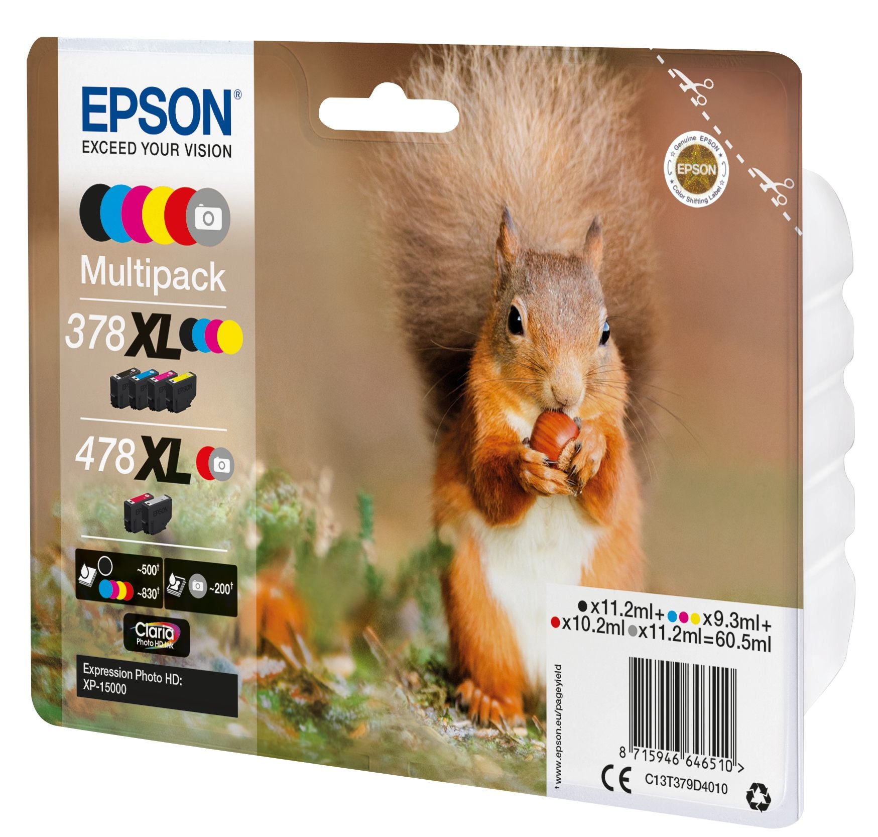 EPSON 1LB Multipack 6 colours 378XL/478XL Squirrel incl. R/G Clara Phto HD Ink