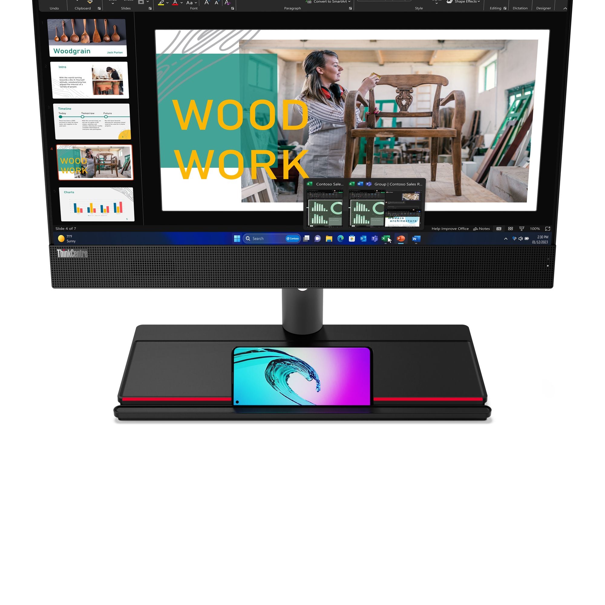 "Lenovo ThinkCentre M90a Gen 5 Intel® Core™ i5 i5-14400 60,5 cm (23.8"") 1920 x 1080 pixels PC All-in-One 8 Go DDR5-SDRAM 512 Go SSD Windows 11 Pro Wi-Fi 6E (802."