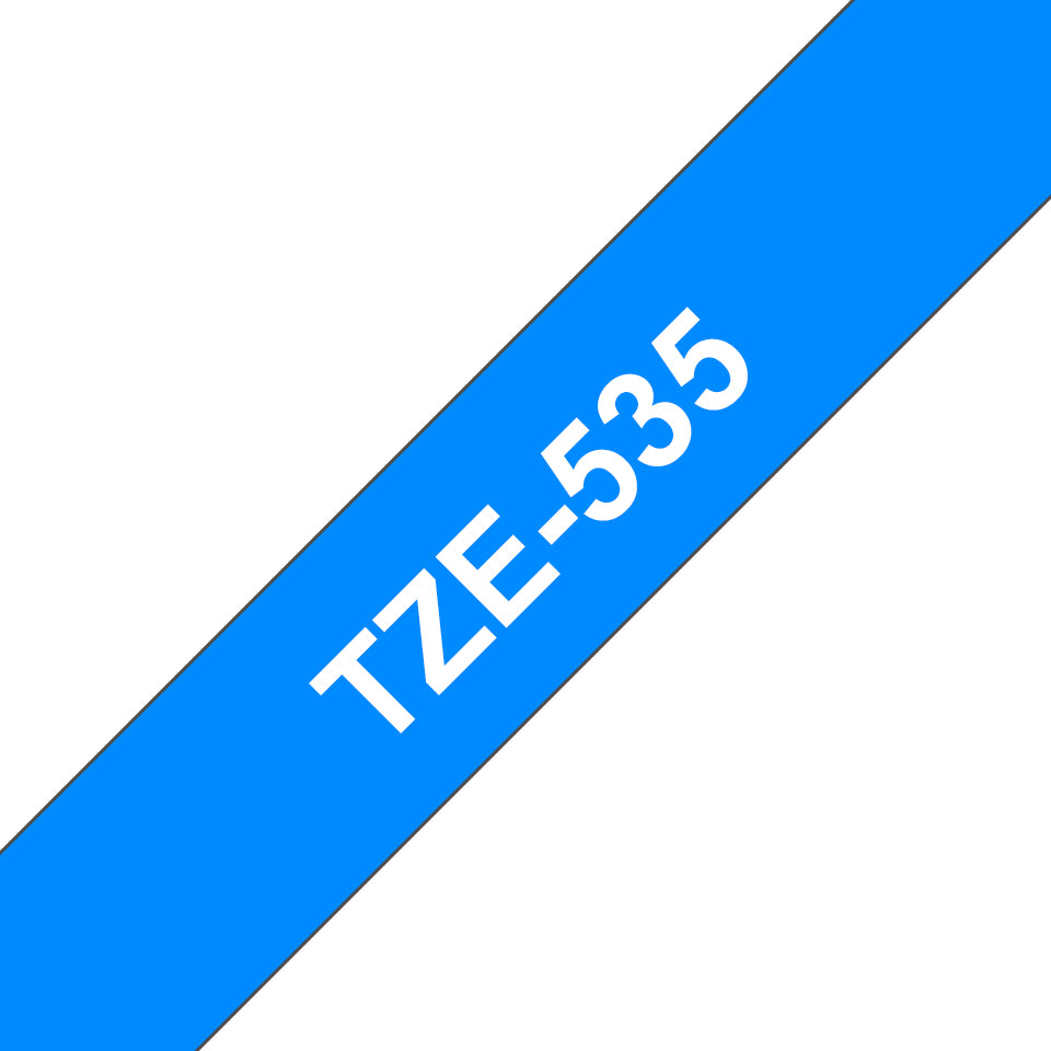 BROTHER P-TOUCH TZE-535 blanc sur hard bleu 12mm