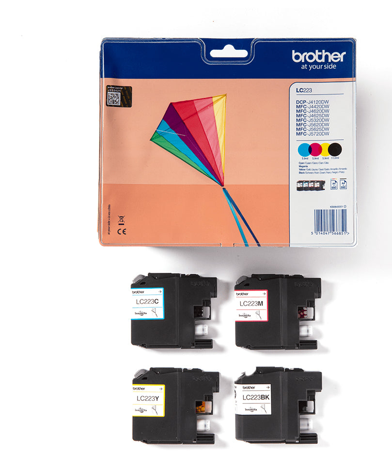 Brother LC-223VALBPDR cartouche d'encre 1 piece(s) Original Noir, Cyan, Magenta, Jaune
