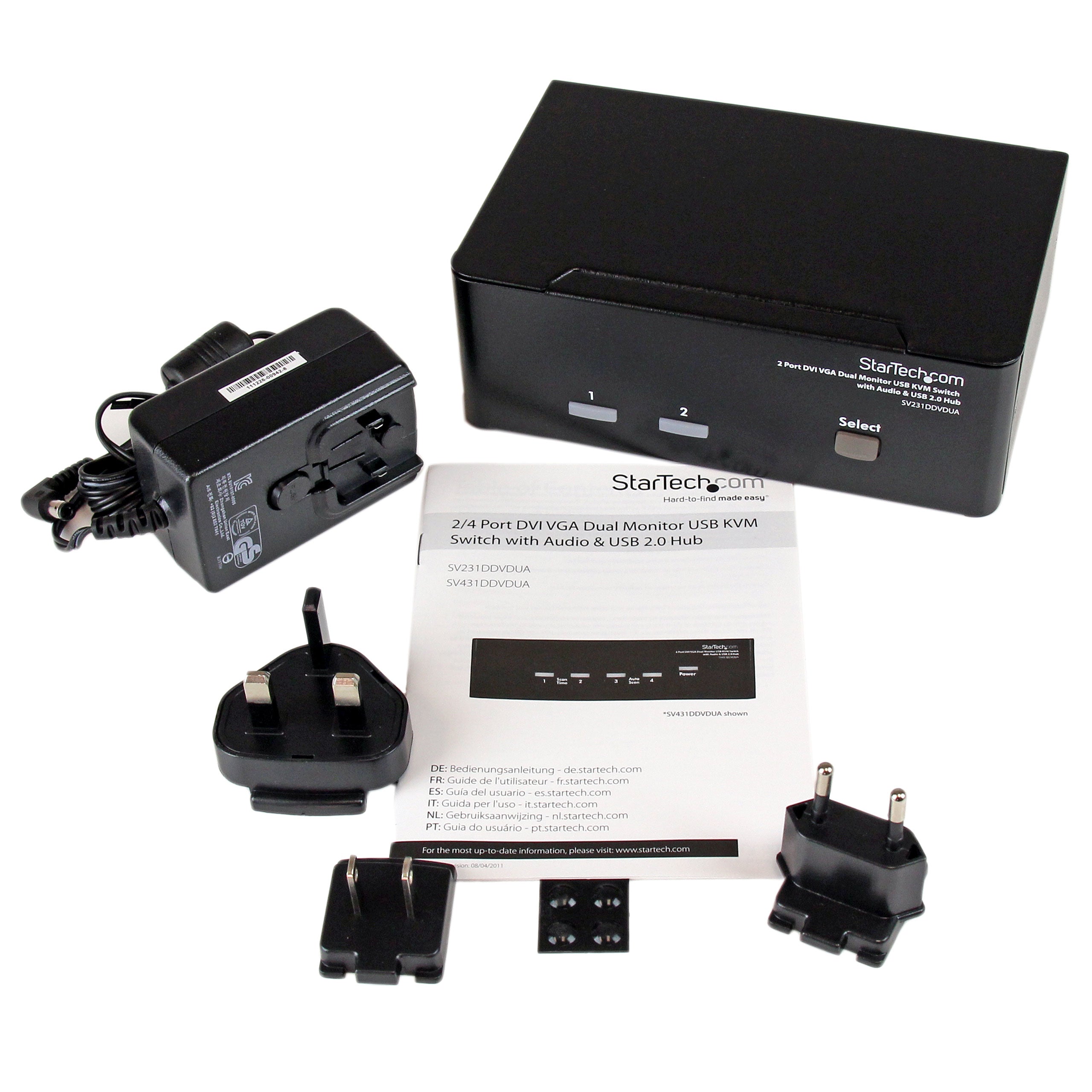 2 Port DVI VGA Dual Monitor KVM Switch