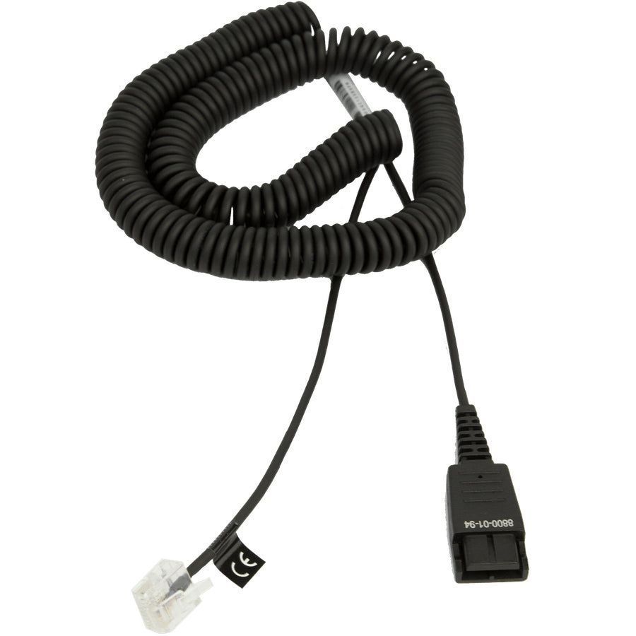 Jabra coiled MOD QD cord with RJ 45
