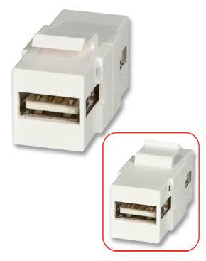 LINDY USB A Double Female keystone module for wall boxes