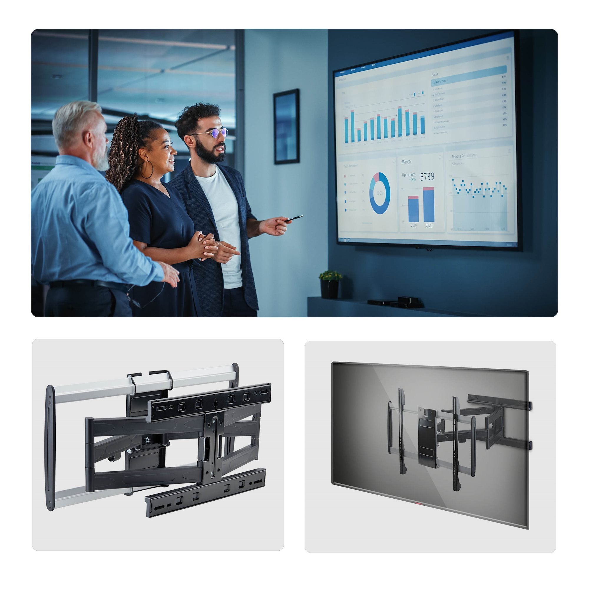 Ultra-Slim TV Wall Mount For 65" Screen
