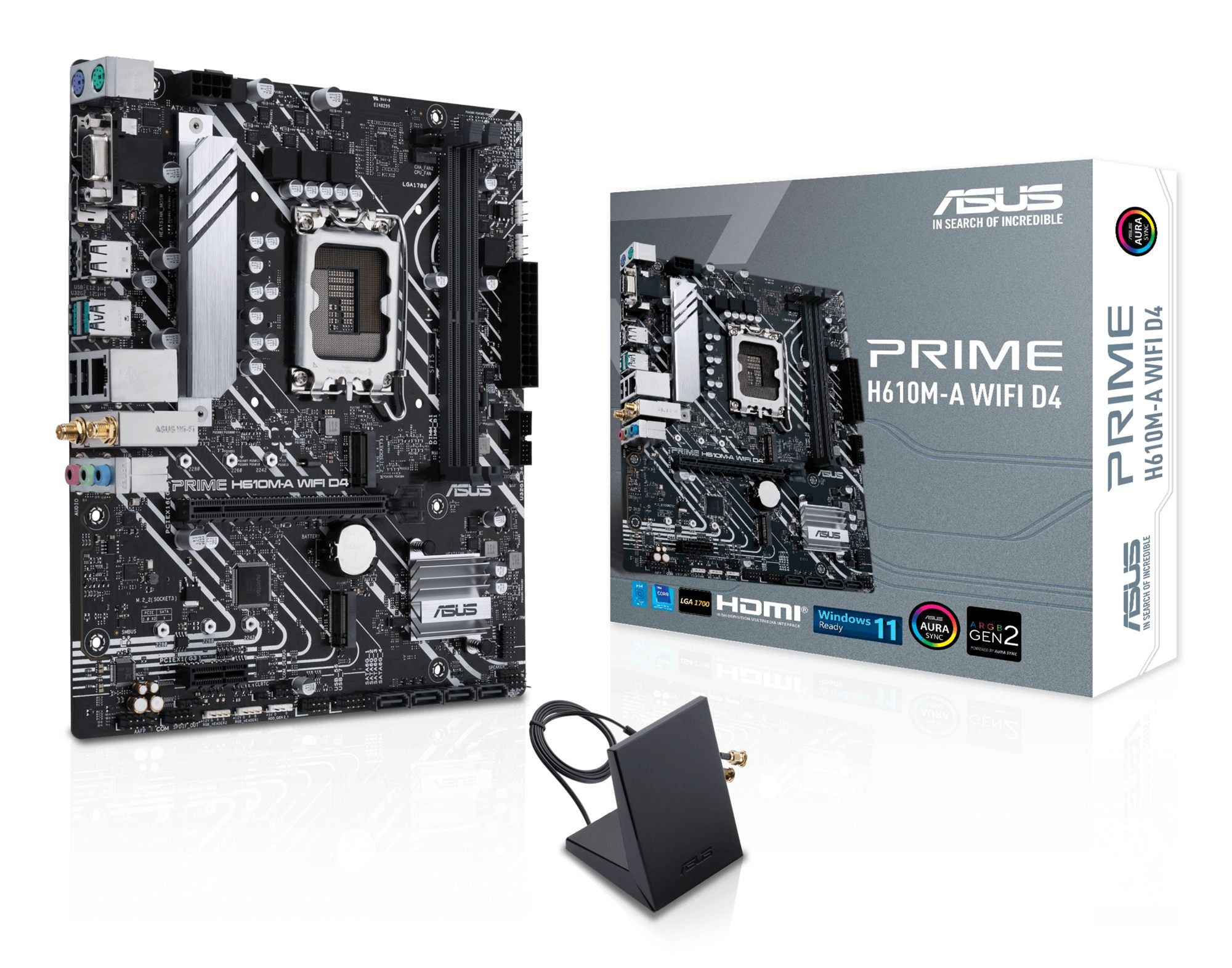 ASUS PRIME H610M-A WIFI D4 Intel H610 LGA 1700 2DDR4 1xPCIe 4.0 x16 2xM.2 4xSATA 6Gb/s 4xUSB 3.2 microATX MB