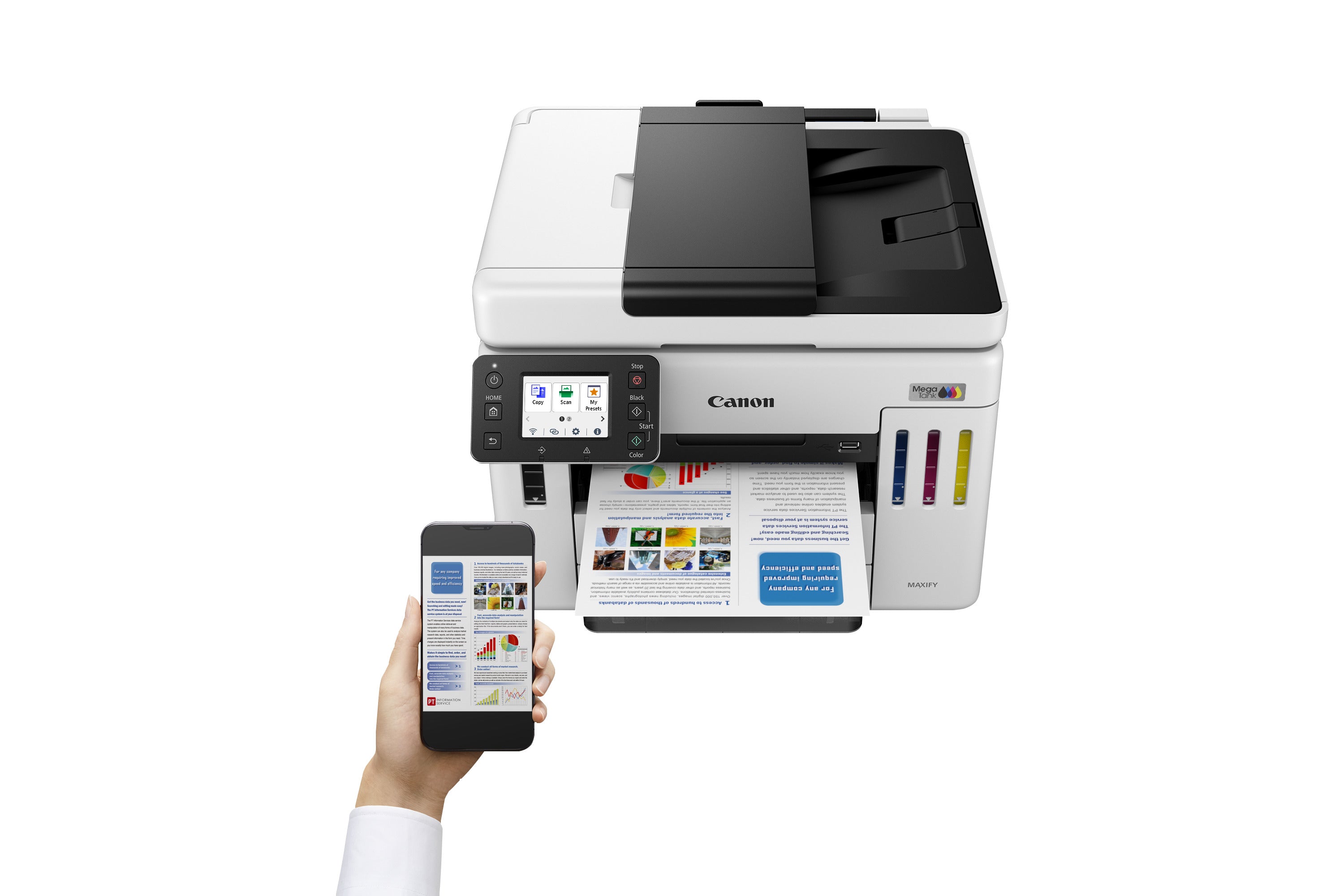 CANON MAXIFY GX7150 MegaTank MFP colour inkjet CISS Legal 216x356mm A4 24ipm Print 600sheets USB Wi-Fi LAN