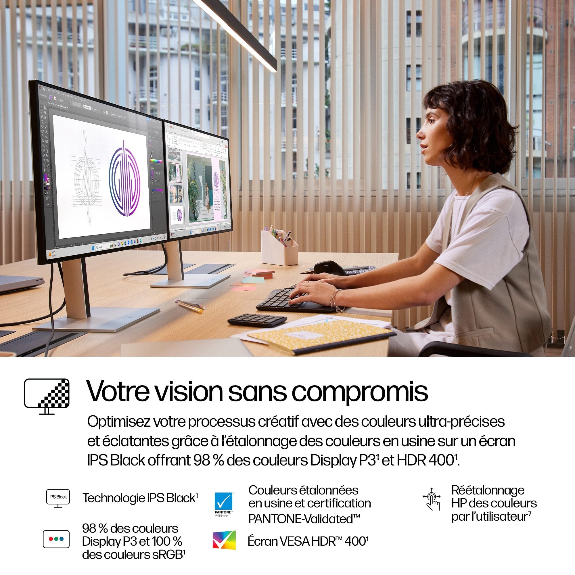 HP Écran  Series 7 Pro - 727pu QHD 27p 2560 x 1440 HDMI DP Thunderbolt 4 3/3/0