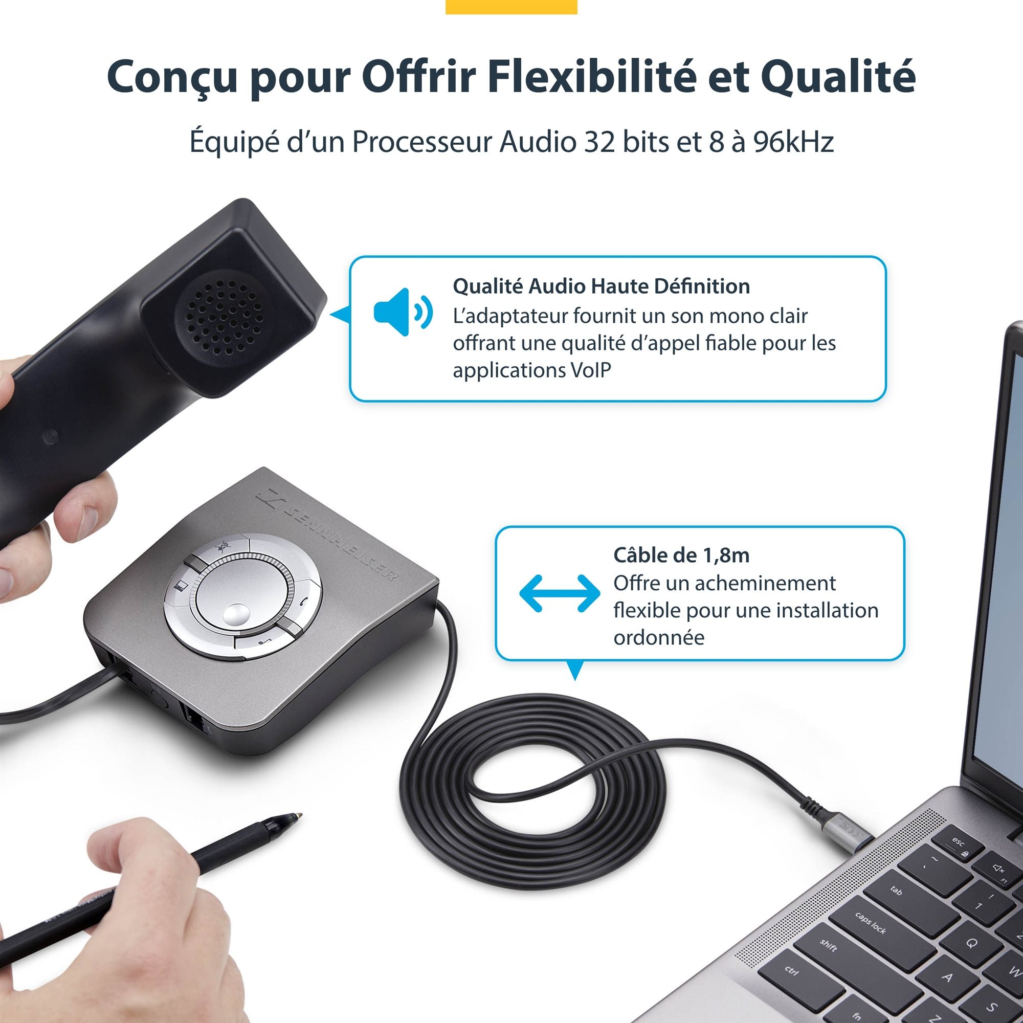 USB-C to RJ9 Adapter for Handset/Headset