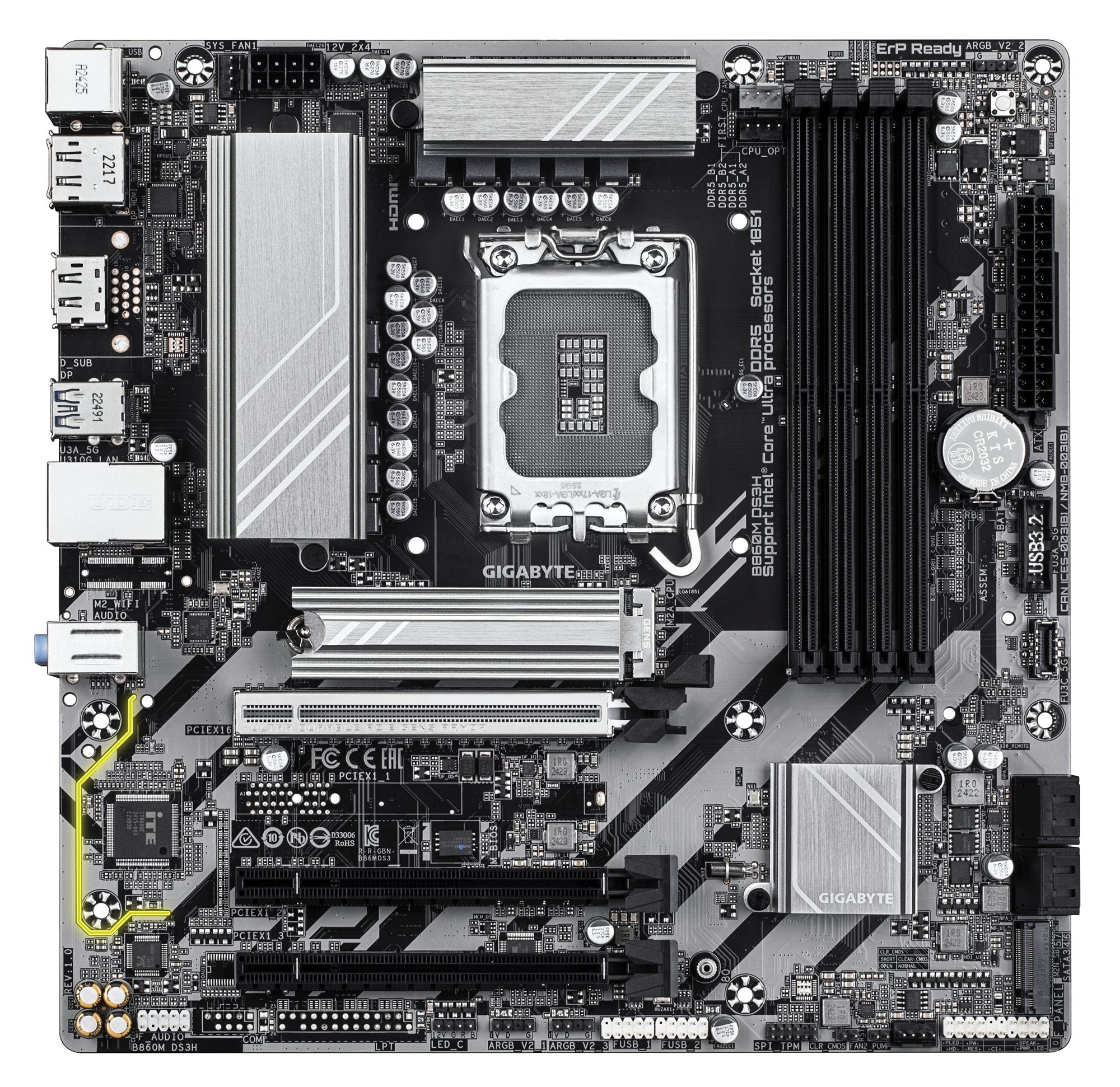 GIGABYTE B860M DS3H carte mere Intel B860 LGA 1851 (Socket V1) micro ATX