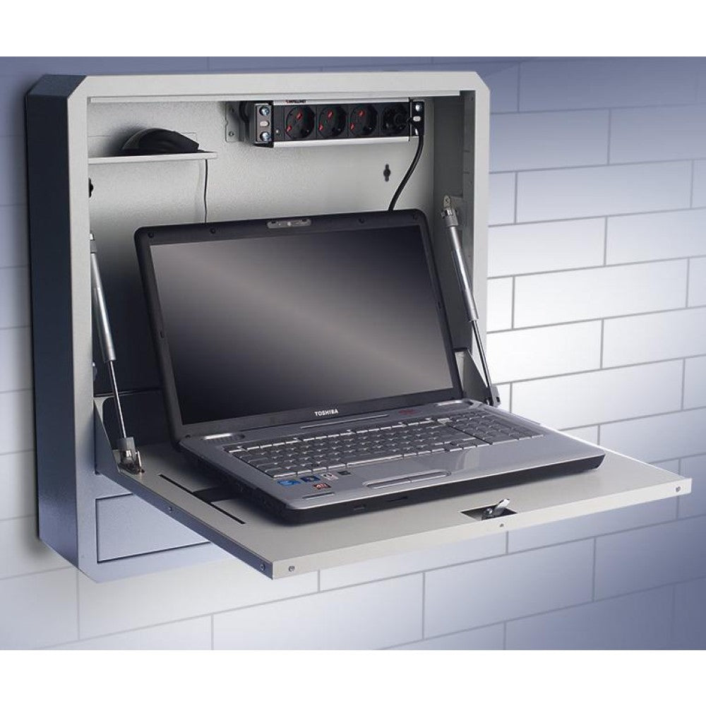 "Techly ICRLIM01 Armoire murale pour ordinateur portable 19"" anti-vol avec étagere grise"