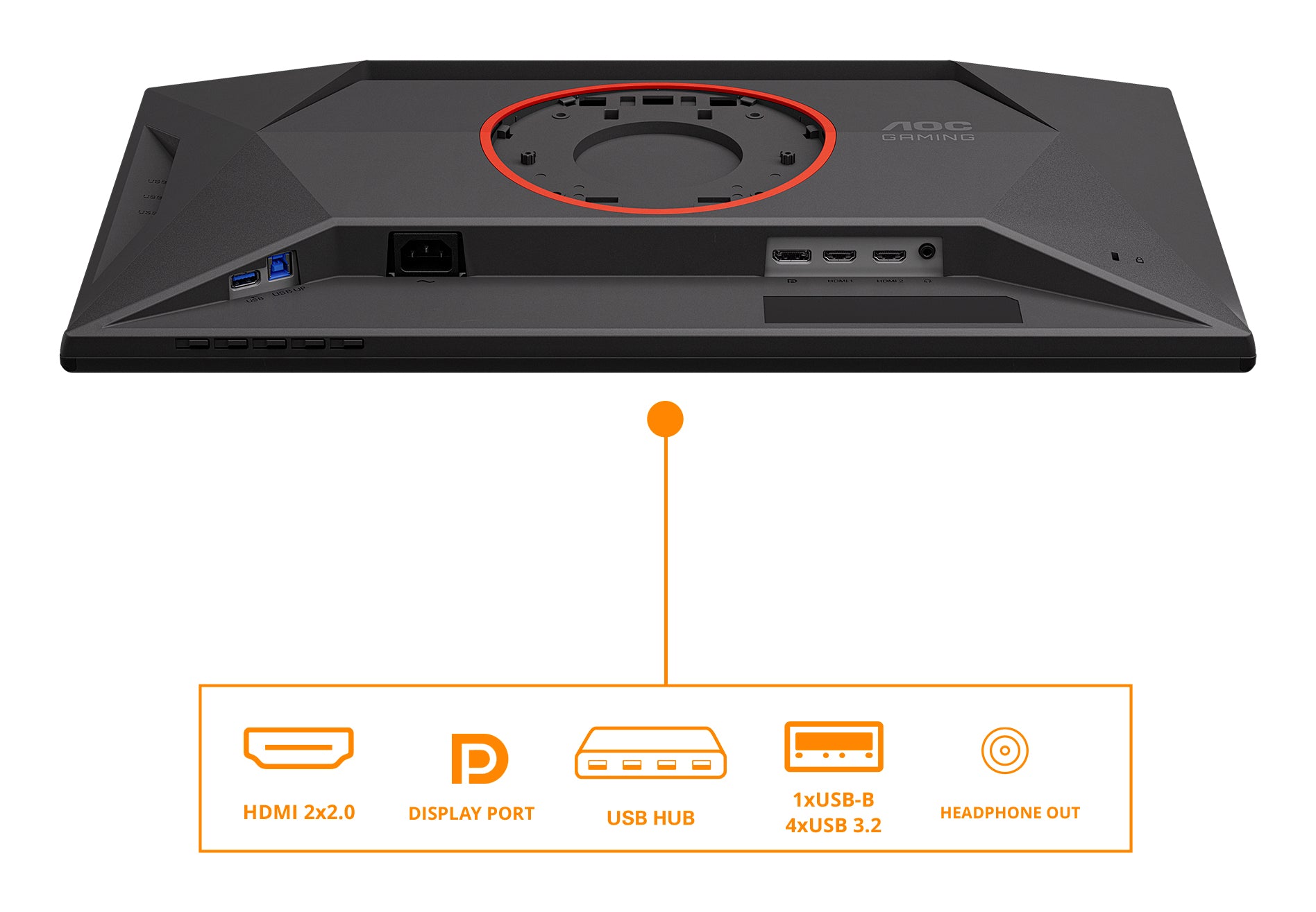 AOC 25G4KUR 24.5p 1920x1080 Fast IPS Flat H/A 130MM 400Hz USB HUB DP HDMI 400cd/m2