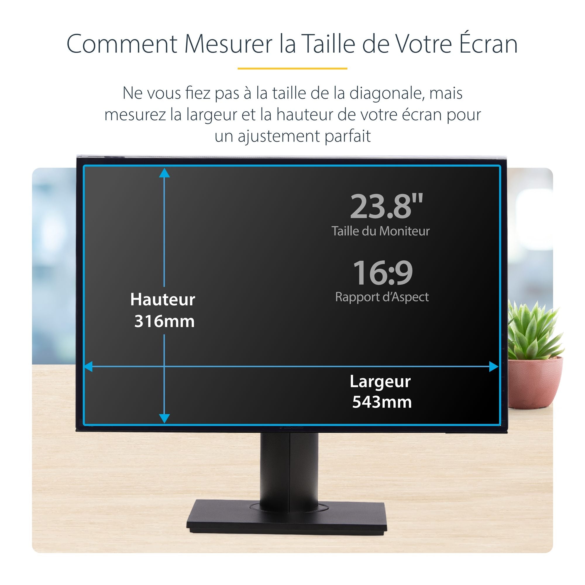 23.8" Monitor Privacy Screen Hanging